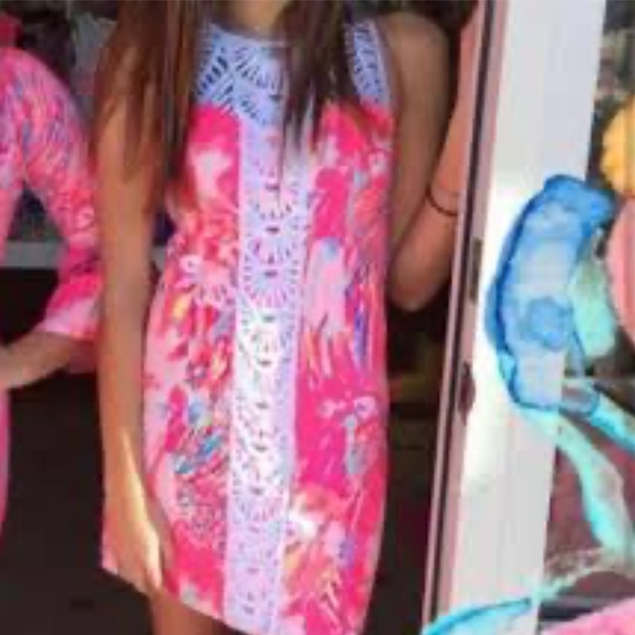Lilly Pulitzer Pink and Blue Floral Mini Dress - Picture 6 of 6
